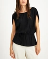 ALFANI RUCHED-WAIST TOP, CREATED FOR MACY'S