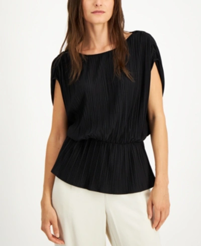 Alfani Ruched-waist Top, Created For Macy's In Deep Black