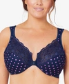 Glamorise Women's Full Figure Plus Size Wonderwire Front Close Bra 1245 In Navy