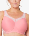 Glamorise No Limits High Support Underwire Sports Bra In Powder Pink
