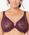 GLAMORISE FULL FIGURE WONDERWIRE FRONT CLOSE STRETCH LACE BRA WITH NARROW SET STRAPS #9246
