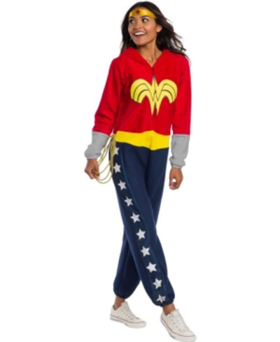 Buyseasons Women's Dc Super Heroes Wonder Woman Onesie Adult Costume In Red