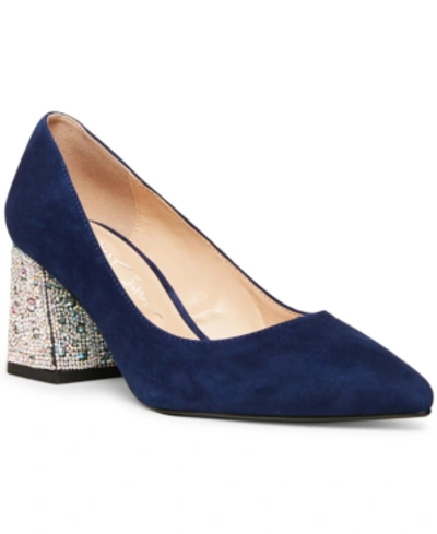 Blue By Betsey Johnson Paige Dress Pump Women's Shoes In Blue Suede