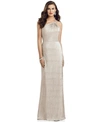 Dessy Collection Soho Metallic One-shoulder Gown In Rose Gold