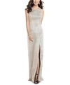 DESSY COLLECTION METALLIC A-LINE GOWN