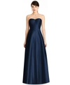 ALFRED SUNG STRAPLESS SATIN TWILL GOWN