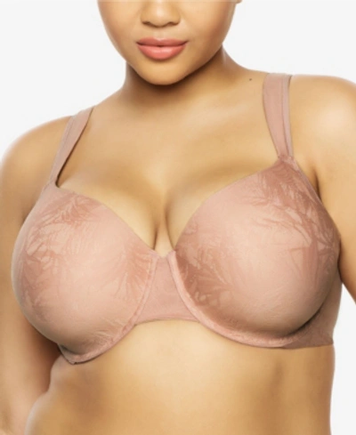 Paramour By Felina Jessamine Side Smoothing Women's Lace Bra In Rose Tan