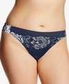Maidenform Comfort Devotion Lace Back Tanga Underwear 40159 In Navy / Silver Blue