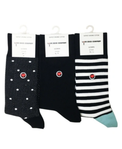 Love Sock Company Women's Cotton Seamless Toe Trouser Socks, 3 Pack In Black