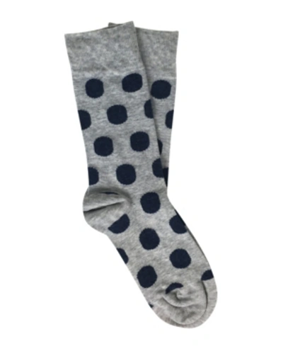 Love Sock Company Big Polka Organic Cotton Polka Dots Crew Socks In Gray