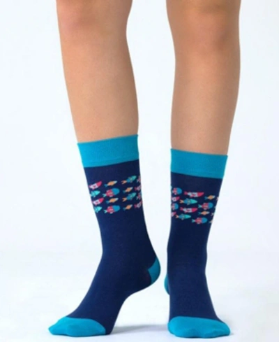 Love Sock Company Women's Super Soft Organic Cotton Novelty Socks In Navy