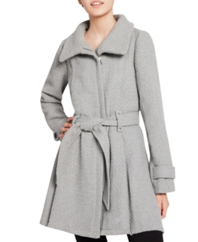 Madden Girl Juniors' Asymmetrical Belted Wrap Coat, Created For Macy's In Ice Grey