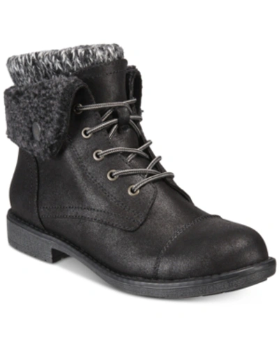 Cliffs By White Mountain Duena Womens Faux Fur Outdoors Booties In Black