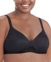 Vanity Fair Women's Breathable Luxe Full Figure Wirefree Bra 71265 In Black