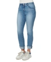 Democracy 27/11" "ab" Solution High Rise Pull On Ankle With Micro Slit In Blue