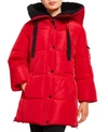 MADDEN GIRL JUNIORS' FAUX-FUR LINED HOODED PUFFER COAT