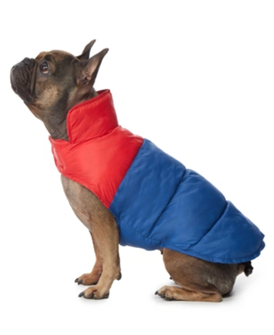 32 Degrees Colorblocked Dog Coat In Navy/red