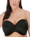 ELOMI WOMEN'S PLUS SIZE SMOOTH UNDERWIRE MOLDED STRAPLESS BRA EL4300