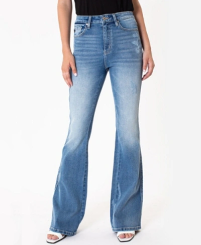 Kancan Women's High Rise Flare Jeans In Indigo