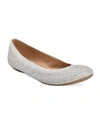 Bandolino Womens Slip On Dressy Ballet Flats In Silver-tone Glitz