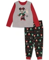 BRIEFLY STATED MATCHING WOMEN'S HOLIDAY MICKEY & MINNIE FAMILY PAJAMA SET