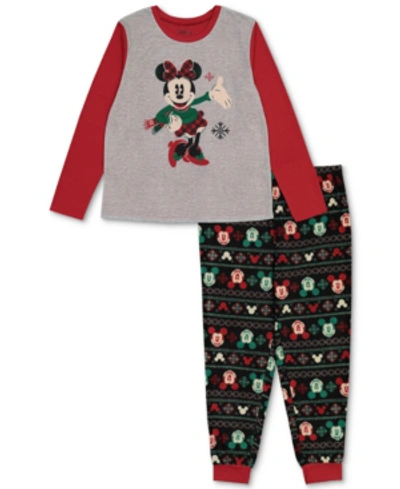 Briefly Stated Matching Plus Size Holiday Mickey & Minnie Family Pajama Set In Asst