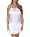 ICOLLECTION ICOLLECTION WOMEN'S ULTRA SOFT HALTER SATIN CHEMISE WITH CRISSCROSS STRAPS