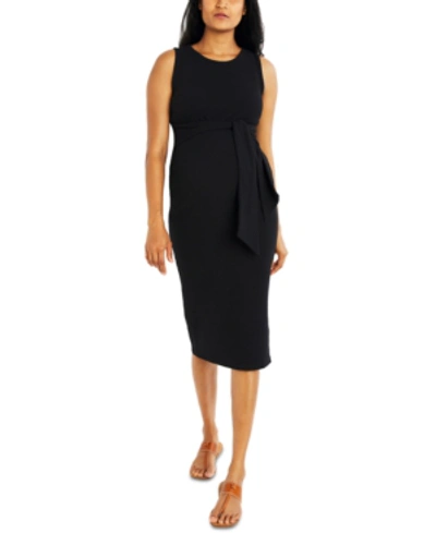 A Pea In The Pod Maternity Tie-front Dress In Black