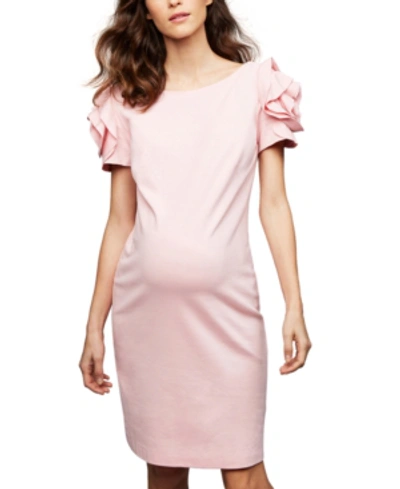 Pietro Brunelli Salisburgo Rose Ruffle Maternity Sheath Dress In Pink