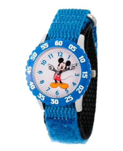 Ewatchfactory Kids' Disney Mickey Mouse Boys' Stainless Steel Time Teacher Watch In Blue