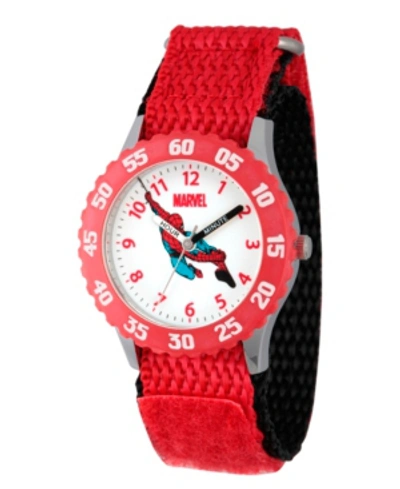 Ewatchfactory Kids' Marvel Comics: Spider-man Boys' Stainless Steel Time Teacher Watch In Red