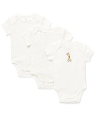 Little Me Baby Boys Or Baby Girls Giraffe Bodysuit 3-pack In Ivory