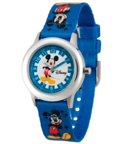Ewatchfactory Kids' Disney Mickey Mouse Boys' Stainless Steel Time Teacher Watch In Blue