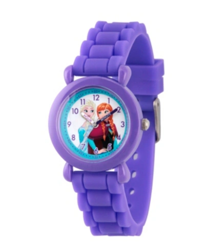Ewatchfactory Kids' Disney Frozen Elsa And Anna Girls' Purple Plastic Time Teacher Watch