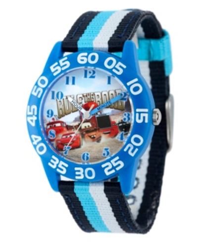 Ewatchfactory Kids' Disney Cars Boys' Blue Plastic Time Teacher Watch In Multi