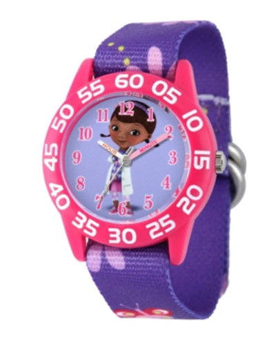 Ewatchfactory Kids' Disney Doc Mcstuffins Girls' Pink Plastic Time Teacher Watch In Purple