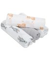 ADEN BY ADEN + ANAIS BABY BOYS OR BABY GIRLS ANIMAL SWADDLE BLANKETS, PACK OF 4