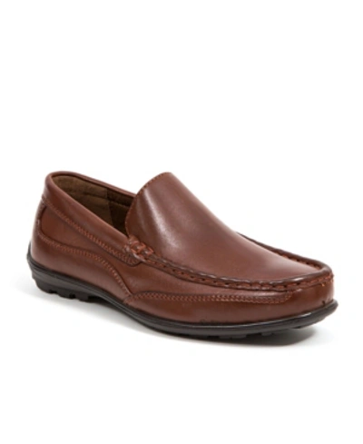 Deer Stags Kids' Little And Big Boys Booster Driving Moc Style Dress Comfort Loafer In Brown