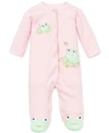 LITTLE ME BABY FROGS SNAP UP FOOTED COTTON COVERALL