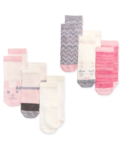 First Impressions Kids' Baby Girls Crew Socks, Pack Of 6, Created For Macy's In Pink Multi