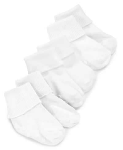 First Impressions Baby Boys Or Baby Girls Fold Over Cuff Socks, Pack Of 3, Created For Macy's In White