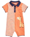 FIRST IMPRESSIONS COTTON GIRAFFE ROMPER, BABY BOYS, CREATED FOR MACY'S