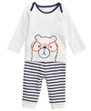 FIRST IMPRESSIONS BABY BOYS 2-PC. BEAR-PRINT TOP & LEGGINGS SET, CREATED FOR MACY'S