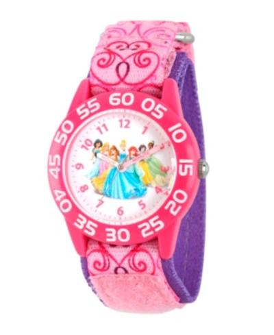 Ewatchfactory Kids' Disney Princess Jasmine, Sleeping Beauty, Belle, Cinderella, Ariel, Snow White And Tiana Girls' Pink