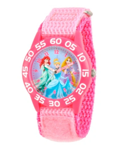 Ewatchfactory Kids' Disney Princess Ariel, Cinderella And Rapunzel Girls' Pink Plastic Time Teacther Watch