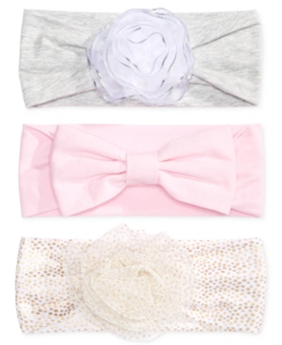 First Impressions Kids' , Baby Girls Headbands, Pack Of 3, Created For Macy's In Pink Multi