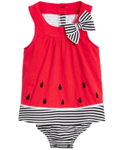 First Impressions Baby Girls Watermelon Sunsuit, Created For Macy's In Lollipop