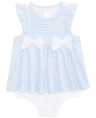 First Impressions Baby Girls Striped Sunsuit, Created For Macy's In Light Blue Stripe