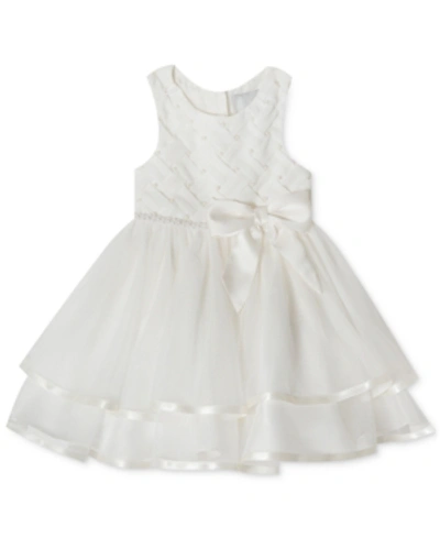 Rare Editions Kids' Baby Girls Tiered Pearl Dress In Cream