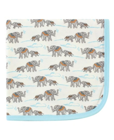 Touched By Nature Organic Cotton Receiving/swaddle Blanket, One Size In Elephant